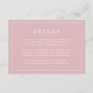 Tarjeta De Recepción Sencilla boda elegante monograma rosa claro