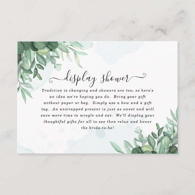 Tarjeta De Recepción Sencilla caligrafía vegetación rústica (Anverso)