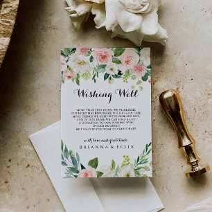 Tarjeta De Recepción Sencilla dirección de Boda de follaje verde floral