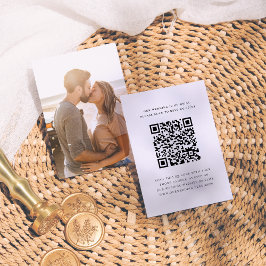 Tarjeta De Recepción Sencilla Elegante Foto Mínima Boda Código QR RSVP