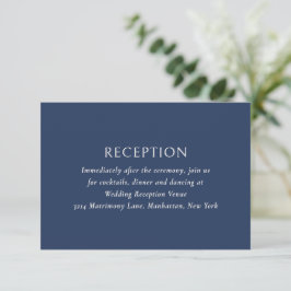 Tarjeta De Recepción Sencilla marina y crema moderna Boda