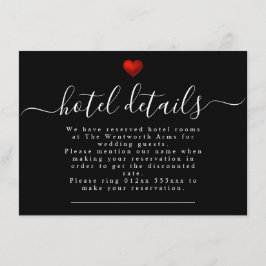 Tarjeta De Recepción Sencilla modernidad Boda de corazón rojo