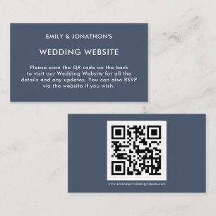 Tarjeta De Recepción Sencilla página web de Boda azul de la Marina de G