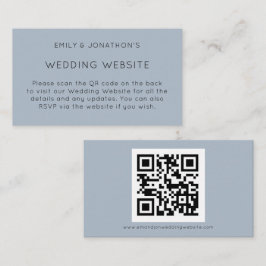 Tarjeta De Recepción Sencilla página web de Boda azul turbio de código 