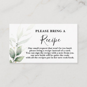 Tarjeta De Recepción Sencilla Receta de Receta de Ducha Bridal para Ver