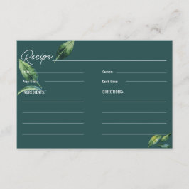 Tarjeta De Recepción Sencilla Receta de Verdor Minimalista de Ducha Bri