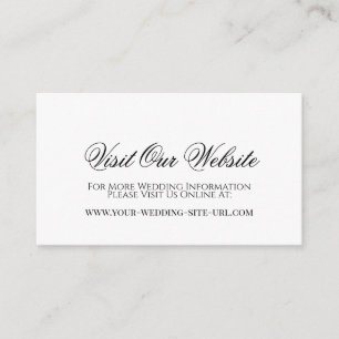 Tarjeta De Recepción Sencilla Visita Elegante Nuestro Boda Web
