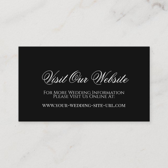 Tarjeta De Recepción Sencilla Visita Elegante Nuestro Sitio Web Boda Ne (Anverso)