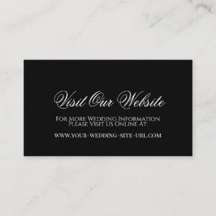 Tarjeta De Recepción Sencilla Visita Elegante Nuestro Sitio Web Boda Ne