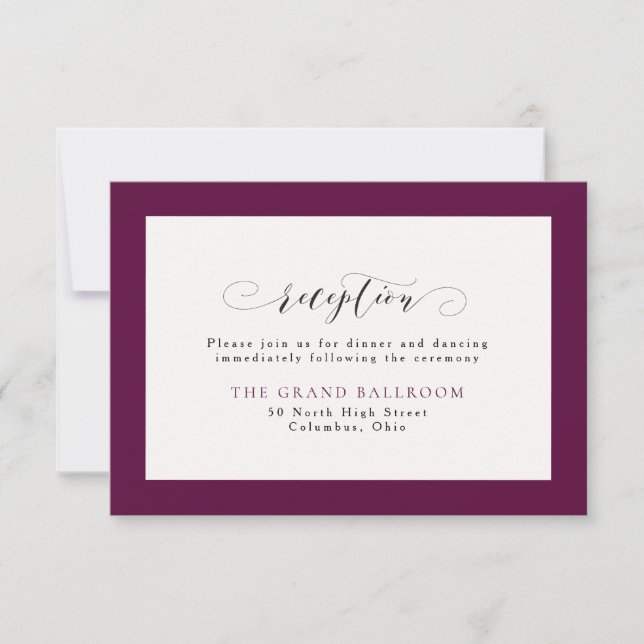 Tarjeta de recepción sencilla y elegante (Anverso)