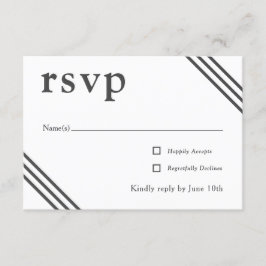 Tarjeta De Recepción Sencilla y elegante boda blanca RSVP