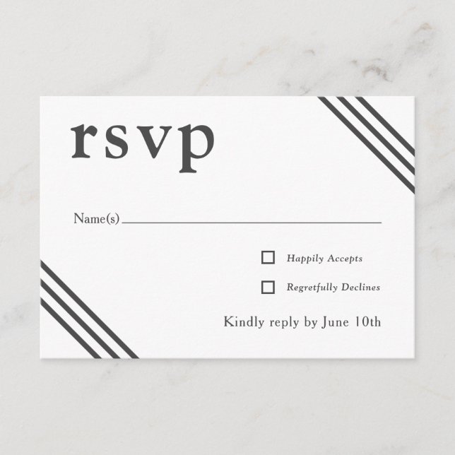 Tarjeta De Recepción Sencilla y elegante boda blanca RSVP (Anverso)