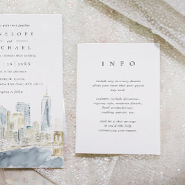 Tarjeta De Recepción Sencilla y elegante boda oscuro azul negro