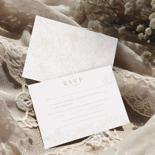 Tarjeta De Recepción Sencilla y elegante respuesta de boda de jardín en