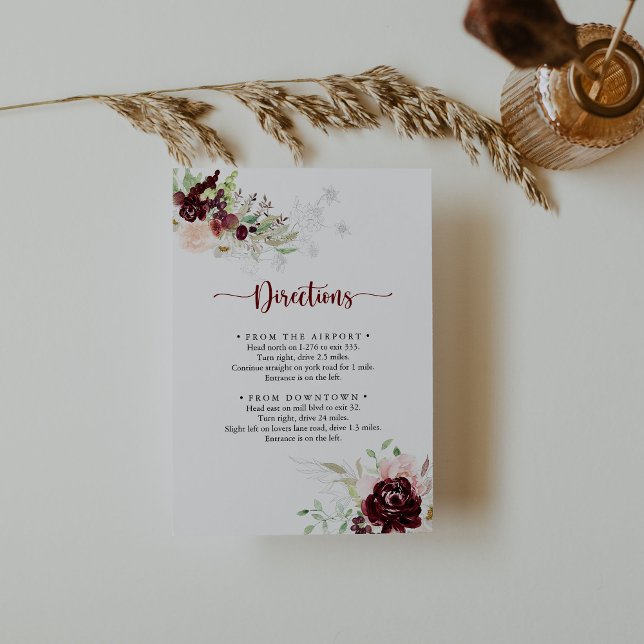 Tarjeta De Recepción Sencillas direcciones clásicas de Bodas florales c (Subido por el creador)