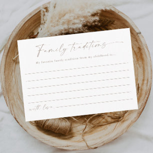 Tarjeta De Recepción Sencillas Tradiciones Familiares de Escritura para