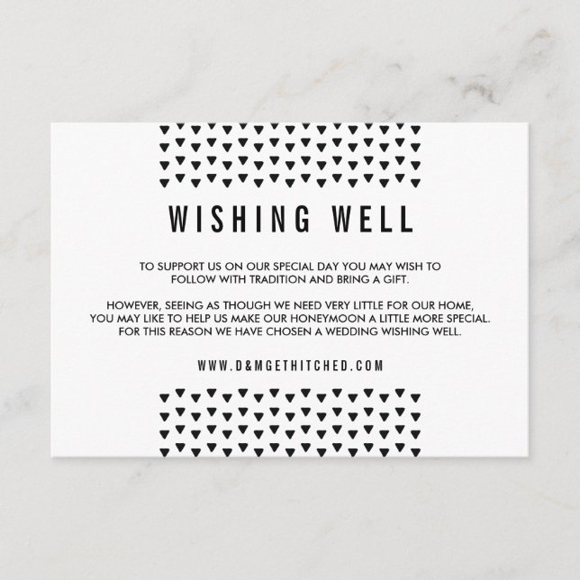 Tarjeta De Recepción SENCILLO ACLARAMIENTO moderno patrón triangular ne (Anverso)