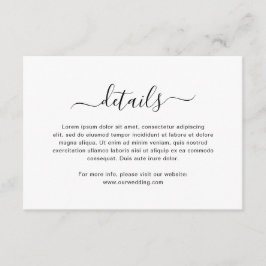 Tarjeta De Recepción Sencillo Boda de guiones elegantes en blanco y neg