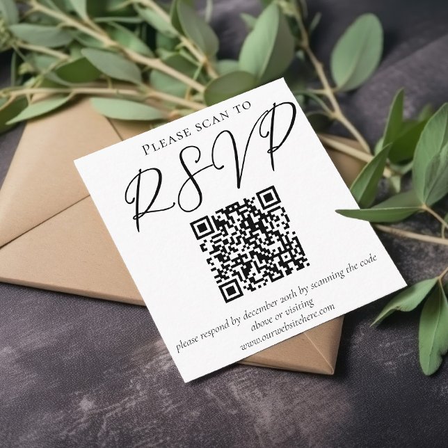 Tarjeta De Recepción Sencillo Boda formal de escritura en blanco negro  (Subido por el creador)