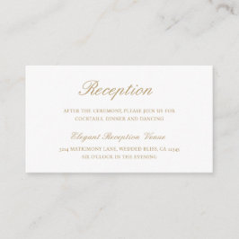 Tarjeta De Recepción Sencillo Boda formal de oro elegante