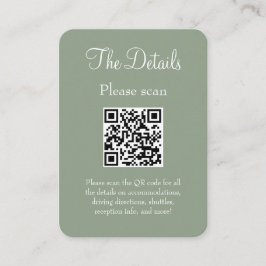 Tarjeta De Recepción Sencillo Boda verde sabio moderno Detalles del cód