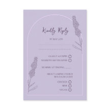 Sencillo elegante Lavanda Blooms Wedding RSVP