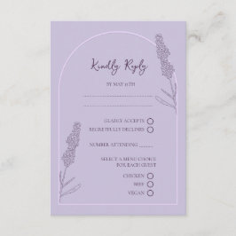 Tarjeta De Recepción Sencillo elegante Lavanda Blooms Wedding RSVP