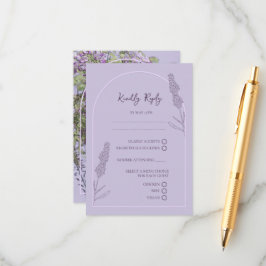 Tarjeta De Recepción Sencillo elegante Lavanda Blooms Wedding RSVP