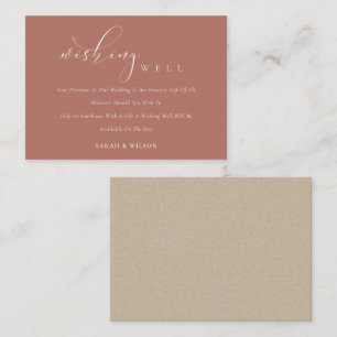 Tarjeta De Recepción Sencillo guión de Boda de óxido de terracota desea