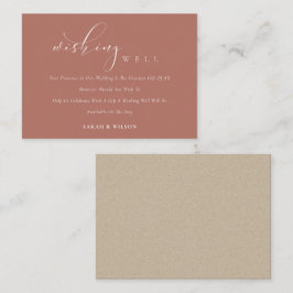 Tarjeta De Recepción Sencillo guión de Boda de óxido de terracota desea