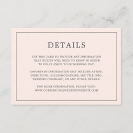 Tarjeta De Recepción Sencillo matrimonio elegante de monograma rosa Rub