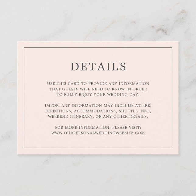 Tarjeta De Recepción Sencillo matrimonio elegante de monograma rosa Rub (Anverso)