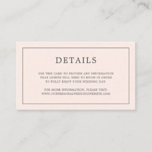 Tarjeta De Recepción Sencillo matrimonio elegante de monograma rosa Rub