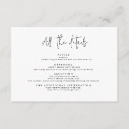 Tarjeta De Recepción Sencillo Moderno Blanco y Negro Todos los Detalles