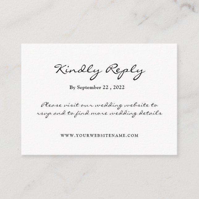 Tarjeta De Recepción Sencillo pero elegante: Lino negro con Monograma (Anverso)