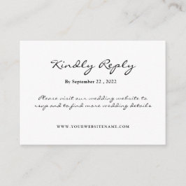 Tarjeta De Recepción Sencillo pero Elegante: Lino Negro con Monograma