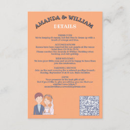 Tarjeta De Recepción Sencillo, Personalizado-Iike Cónyuges Ilustracion