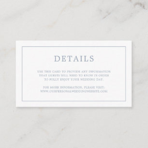 Tarjeta De Recepción Sencillo y turbio Monograma Azul Elegante Boda