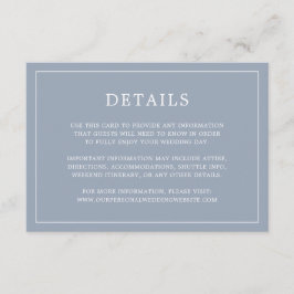 Tarjeta De Recepción Sencillo y turbio Monograma Azul Elegante Boda