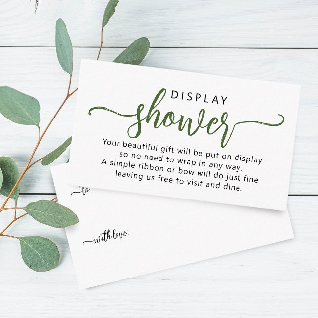Tarjeta De Recepción Sensación de pantalla de guiones verdes simple (Simple Green Script Display Shower Enclosure Card)