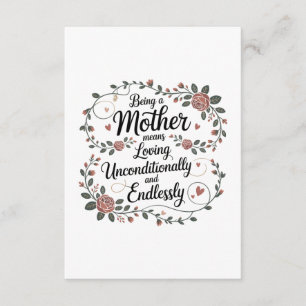 Tarjeta De Recepción Ser Madre Significa Amar Incondicionalmente