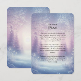 Tarjeta De Recepción Serenata de Boda Nevada de Invierno con Lavanda