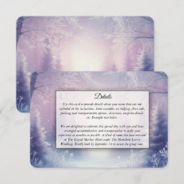 Tarjeta De Recepción Serenata de Bodas de Nevada de Invierno con Lavand