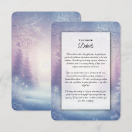 Tarjeta De Recepción Serenata de Bodas de Nevada de Invierno con Lavand