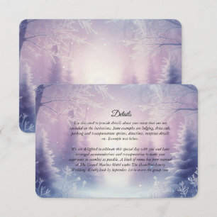 Tarjeta De Recepción Serenata de Nieve de Invierno de Lavanda Boda