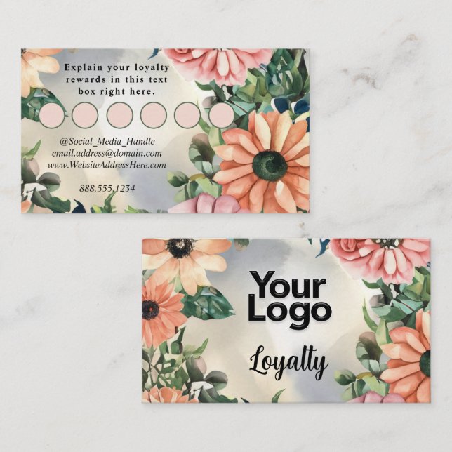 Tarjeta De Recepción Serene Garden Wreath Pastel Floral Elegante (Anverso / Reverso)