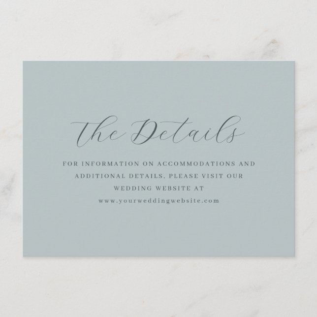 Tarjeta De Recepción Serene Teal Typographic Elegancy (Anverso)