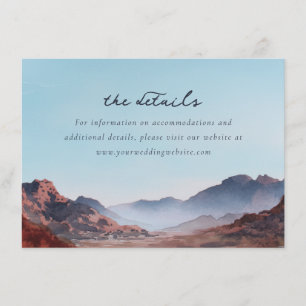 Tarjeta De Recepción Sereno paisaje montañoso de acuarela en azul