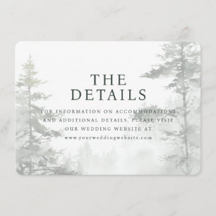 Tarjeta De Recepción Serenos Árboles de Acuarela Gris