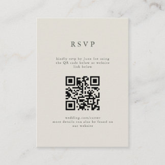 Tarjeta De Recepción Serif Elegant Boda moderno Código QR RSVP